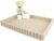 YMXYJM-Scalloped Coffee Table Tray，Ottoman Tray for Modern Home Decor. 14″ Decorative Tray for Entryway Table Decor, Living Room Table Decor, Coffee Table Centerpiece – Beige Resin