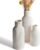 White Ceramic Flower Vases Set of 3, Modern Matte Vertical Ribbed, Nordic Minimalist Decor for Pampas, Dried & Fresh Flowers, Centerpiece for Living Room, Shelf, Entryway, Wedding,Office