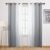 DWCN Grey Faux Linen Ombre Sheer Curtains – Semi Voile Gradient Grommet Top Curtains for Bedroom and Living Room, Set of 2 Window Curtain Panels, 52 x 84 Inches Long