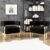 STHOUYN Modern Black and Gold Accent Chair Set of 2, Boucle Bucket Chairs Set of 2, Arm Chairs for Living Room Bedroom (2, Black)