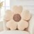 Kcvvcr Flower Throw Pillow, Cute Flower Shaped Pillow Decorative Throw Pillow for Bed Couch, Soft Daisy Pillows Floor Seating Cushion Cushions (14.9 Inch Ivory+Brown)