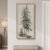 Framed Vertical Vintage Sketch Tree Living Room Wall Art, Large Black Beige Rustic Pine Artwork for Walls, Classic Antique Nature Forest Canvas Painting Print for Office Kitchen Foyer Stair 20×40 Inch