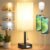Bedside Table Lamp with 3 Color Temperatures – 3000/4000/5000K Small Lamp with USB C+A Ports, Nightstand Lamp with 3 Color Modes by Pull Chain, Bedroom Lamp for Living Read Work(LED Bulb Included)