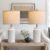 USumkky 20.5″ White Modern Ceramic Bedside Lamps Set of 2, Small Table Lamp for Bedroom Decor Farmhouse Nightstand Lamp for Living Room Office