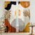 Boho Mid Century Abstract Leaves Curtains 52X84Inch Rainbow Living Room Curtain 2Pc Burnt Orange Curtains for Bedroom Modern Geometric Drapes Yellow Plant Colorful Curtain