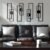 Abstract Black Metal Wall Art for Living Room, 4 Pack Large Wall Sculptures Minimalist Modern 3D Textured Geometric Metal Wall Decor for Bedroom Bathroom Kitchen Study