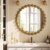 Easly Round Mirror for Wall, 24 Inch Gold Beaded Frame Decorative Vanity Mirror, Circle Bathroom Mirror with High-Definition Lense, Modern Wall Decor for Bathroom, Living Room, Bedroom, Entryway