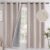 YoungsTex Linen Blackout Curtains 63 Inch Length for Bedroom, Room Darkening Window Drapes with Grommet Thermal Insulated Black Out Blinds for Living Room, 2 Panels, 52 X 63 Inch, Beige