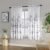 HOMEIDEAS Non-See-Through Light Grey and White Privacy Sheer Curtains 52 X 63 Inch Length 2 Panels, Leaf Floral Printed Light Filtering Semi Sheer Window Curtains Drapes for Bedroom Living Room