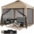 CROWN SHADES Gazebo 10×10 Pop Up Canopy with Mosquito Netting, Screen Tent with 4 Ropes, 8 Stakes, 4 Sandbags and Wheeled Storage Bag, Canopy for Patio & Backyard Parties,Camping&Events -(Beige)