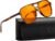 FEISEDY Amber Blue Light Glasses for Computer Gaming Orange/Yellow lens Anti Eyestrain Sleep Glasses G2835