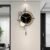 Wall Clock for Living Room Decor Decorative Wall Clock with Pendulum Silent Quartz Battery Operated Black Metal Large Clock for Dining Room,Kitchen,Home,Bathroom,Bedroom,13.8×21.3 in