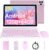 Tablet Android 16 10 Inch 12GB RAM+64GB ROM/ 1TB Expandable, 1280 * 800 HD Touch Screen, 5G WiFi6 BT 5.0, 2 in 1 Tab with Keyboard Case Mouse Stylus (Pink)