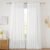 RYB HOME White Curtains Sheer – Linen Texture Sheer Window Covering, Light & Airy Translucent Panels for Bedroom Living Room Patio Glass Door, 52 inch Width x 95 inch Length, Set of 2