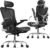 marrap Ergonomic Office Chair, Mesh Seat Cushion with 3D Armrests and 3D Headrest, Adjustable Lumbar Support with 90-120° Rocking Function for Home Office, Black