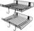 2 Pack Garage Wall Shelf, Wall Mounted Storage Shelves, Heavy Duty Metal Shelves for Room Wall, Loads 80 LBS Floating Shelves Mesh Storage Rack for Garage, Office, Basement,Wall Cabinet and Kitchen