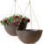LA JOLIE MUSE Large Hanging Planters – 13 Inch Flower Pots Outdoor Indoor, Hanging Garden Planters Set of 2, New Iron Color