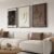 3D Textured Framed Abstract Wall Art, 3 Piece Modern Paintings Artwork for Walls, Black White Brown Geometric Sandstone Texture Pictures for Living Room Dining Room Bedroom Office Wall Decor 16×24 In