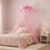 Bed Canopy with Lights for Girls, Princess’s Birthday Gift – Over Star Element Decorate Small Bulb Led Lights Bed Canopy Netting Mosquito Net, Home Decor for Twin, Full, Queen – Pink