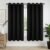Joydeco Blackout Curtains 63 Inch Length 2 Panels Set, Thermal Insulated Long Curtains& Drapes 2 Burg, Room Darkening Grommet Drapes for Living Room Bedroom Window (W52 x L63 Inch, Black)