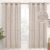YoungsTex Linen Semi Sheer Curtains 63 Inch Length 2 Panels for Living Room – Light Filtering Drapes with Bronze Grommet Beige Window Treatments for Office Bedroom, 52 X 63 Inch