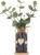 Artificial Eucalyptus Greenery Stems in Glass Vase,15″ Doule Side 3D Fake Plants Eucalyptus Leaves faux Greenery for Centerpiece Table Decorations Home Room Decor office Desk Green Decor (Black)
