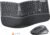 MEETION Ergonomic Keyboard and Mouse Wireless, Split Curved 2.4G & Bluetooth Keyboard Mouse, Full-size Cushioned Palm Rest Keyboard, 4 Adjustable DPI Mouse, Compatible for Windows/Mac/PC/Laptop, Black