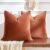 Throw Pillow Covers Rust Set of 2 18×18 Inch Pillow Covers, Soft Velvet Fall Decorative Cases for Couch Sofa Bed, Home Boho Decor, Modern Farmhouse Cushion Covers