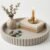 OAKOA Round Decorative Tray for Coffee Table Decor – Concrete Round Tray Home Decor – Bandejas Decorativas – Circle Coffee Table Centerpiece