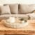 Round Decorative Tray for Coffee Table Decor – Resin Modern Table Centerpieces Decorative Trays for Kitchen, Dining, Living Room, Home Decor Housewarming Gift – Gray