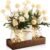 Suncalla 3 Pcs Summer Centerpiece for Tables Kiku Flower Mason Jar Table Decorations with Eucalyptus Wood Tray and LED Light for Dining Kitchen Bathroom Farmhouse Coffee Table Wedding Decor