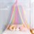 Rainbow Bed Canopy for Girls,Shiny Kids Princess Round Dome Bed Curtain with Star Moon Glitter,Kids Crib Canopy Play Tent Canopy Dreamy Bed Netting