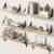 AMADA HOMEFURNISHING Wall Shelves Set of 6, Rustic Farmhouse Style, Wood Floating Shelves for Wall Decor, Bathroom & Bedroom Storage, Living Room Book Shelves, 6pcs