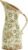 Nearly Natural 10in. Tuscan Ceramic Pitcher Vase, Green Scroll Design, Decorative Flower Vase for Home Decor, Living Room, Mantel & Entryway