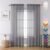 Lecloud Charcoal Grey Sheer Curtains 84 Inches Long 2 Panels, Voile Airy Light Filtering Curtains for Living Room Bedroom, Dual Rod Pocket Sheer Window Treatments Drapes, Each Panel 40″ W x 84″ L