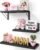 BAYKA Wall Mounted Floating Shelves, Wood Floating Wall Shelf for Books & Decor, Small Space-Saving Display & Organizer（Black，Set of 3）