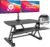 Mount-It! Electric Standing Desk Converter with Dual Monitor Arms for 2 Screens (Max 32″), Large 35.4″ Wide Desktop, Motorized Stand Up Desk Riser, Keyboard Tray, USB, Black Stand up Desk Convertor