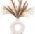 CEMABT White Donut Vase Hollow Ceramic Vase for Flowers Handmade Minimalist Boho ins Style Modern Home Decor for Wedding Dinner Table Party Living Room Office Bedroom(M)