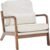 DUMOS Accent Chair Mid Century Modern Chair with Arms and Waist Cushion, Reading Chairs for Adults with Solid Frame, Lounge Side Sitting Armchair for Living Room, Bedroom, Balcony, Cream