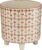 Creative Co-Op Footed Stoneware Planter with Abstract Print, Rust and White