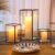 PHOSPHOR Glass Hurricane Candle Holder Set of 3 PCS Black Hurricane Candleholders for Wedding Party Holiday Birthday Home Decor Lanter