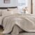 HEVUMYI Beige Tan Queen Comforter Set – 7-Piece All Season Bed in a Bag Queen, Ultra Soft Bedding Set with Comforter, Flat Sheet, Fitted Sheet, Pillowcases, Pillow Shams, Beige Tan