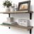 RICHER HOUSE Rustic Wood Shelves Set of 2, Farmhouse Style Floating Shelf for Wall Décor, Hanging Shelves for Bathroom, Bedroom, Storage, Kitchen, Living Room – Carbonized Black | for Wall Décor