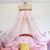 Bed Canopy for Girls, Princess Bed Canopy with Lights & Elegant Metal Crown, Enhances The Charm of Your Child’s Bedroom, Serving as Both Mosquito Netting and a Romantic Canopy (Pink)