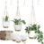 Bouqlife Hanging Planters with Macrame Plant Hangers for Indoor Outdoor Plants 3 Set Self Watering Pots Hanging Baskets Flower Pot Holders 3 Different Size