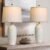 Jar Table Lamps Set of 2, 25″ Ceramic Bedside Lamps for Bedroom, Beige Farmhouse Nightstand Lamps for Living Room