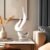 White Decor Modern Flame Statue, Home Decor Abstract Art Flame Statue for Living Room Dining Table Centerpiece Office Desk Coffee Table TV Stand Decoration