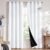 NICETOWN 100% Blackout Window Curtain Panels, Cold and Full Light Blocking Drapes with Black Liner for Nursery, 84 inches Drop Thermal Insulated Draperies (White, 2 Pieces, 52 Wide Each Panel)