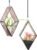 Stained Glass Hanging Plant Terrariums, 2 Packs Geometric Window Planters with Chain for Windowsill Decor Small Succulent Tillandsia Glass Terrarium Minimalist Air Plant Holders
