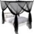 Mindsoft 4 Corners Black Bed Canopy Curtains for Single Twin Full Size, Mosquito Net Rectangular Bed Drapes for Bedroom Home Indoor Patio Outdoor Decoration(L79 x W47 x H59 Inch)